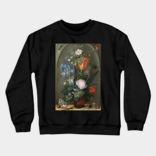 Flowers with Two Lizards by Roelant Savery Crewneck Sweatshirt